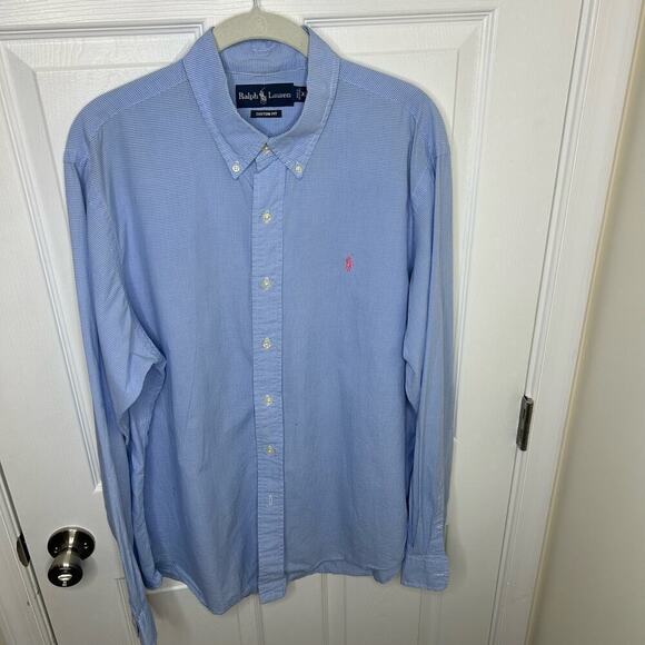 Ralph Lauren Custom Fit Size XL Shirt Button Long Sleeve Casual - Picture 1 of 4